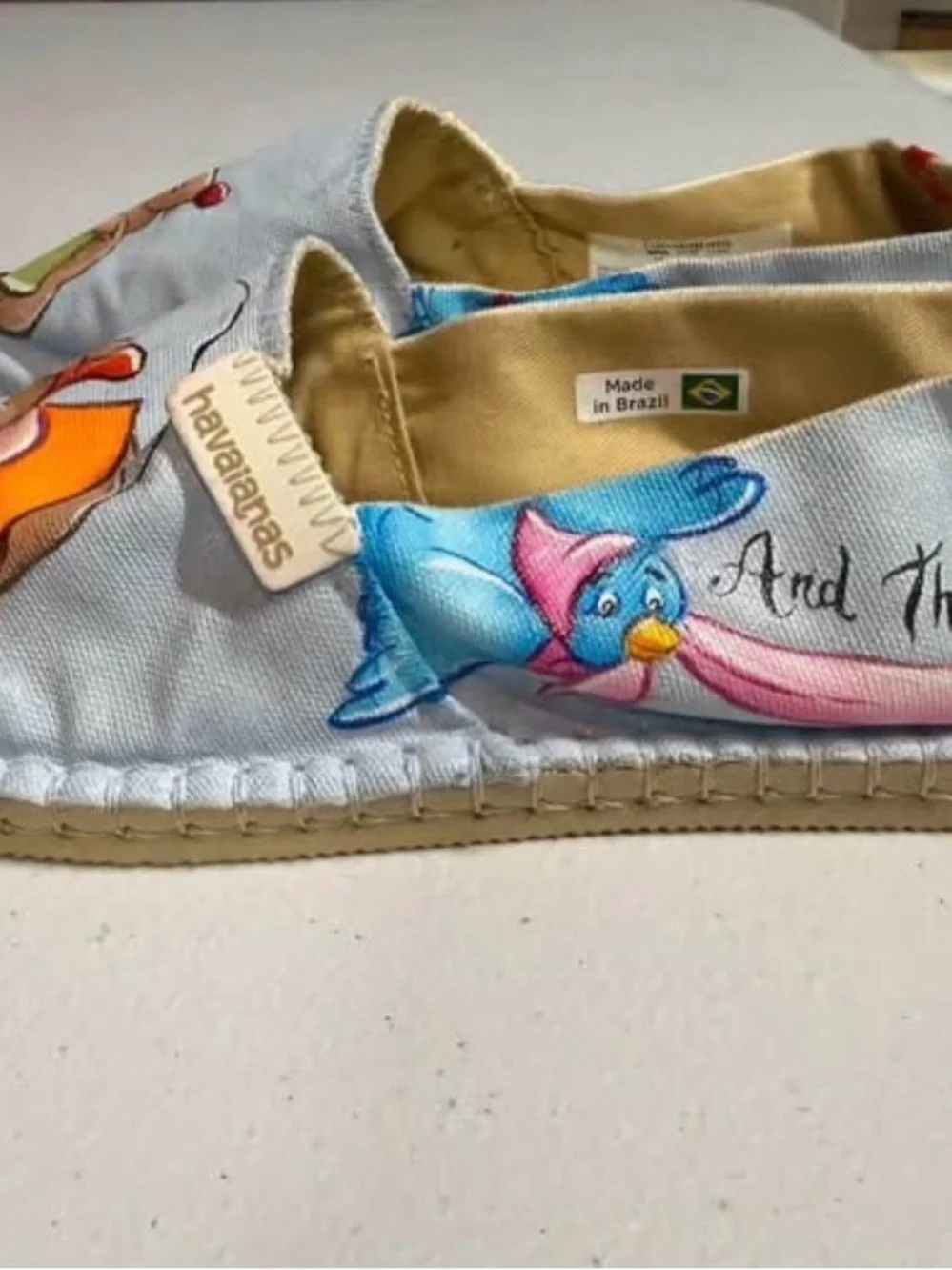 Havaianas Canvas Espadrilles Hand painted Cinderella Wedding Shoes